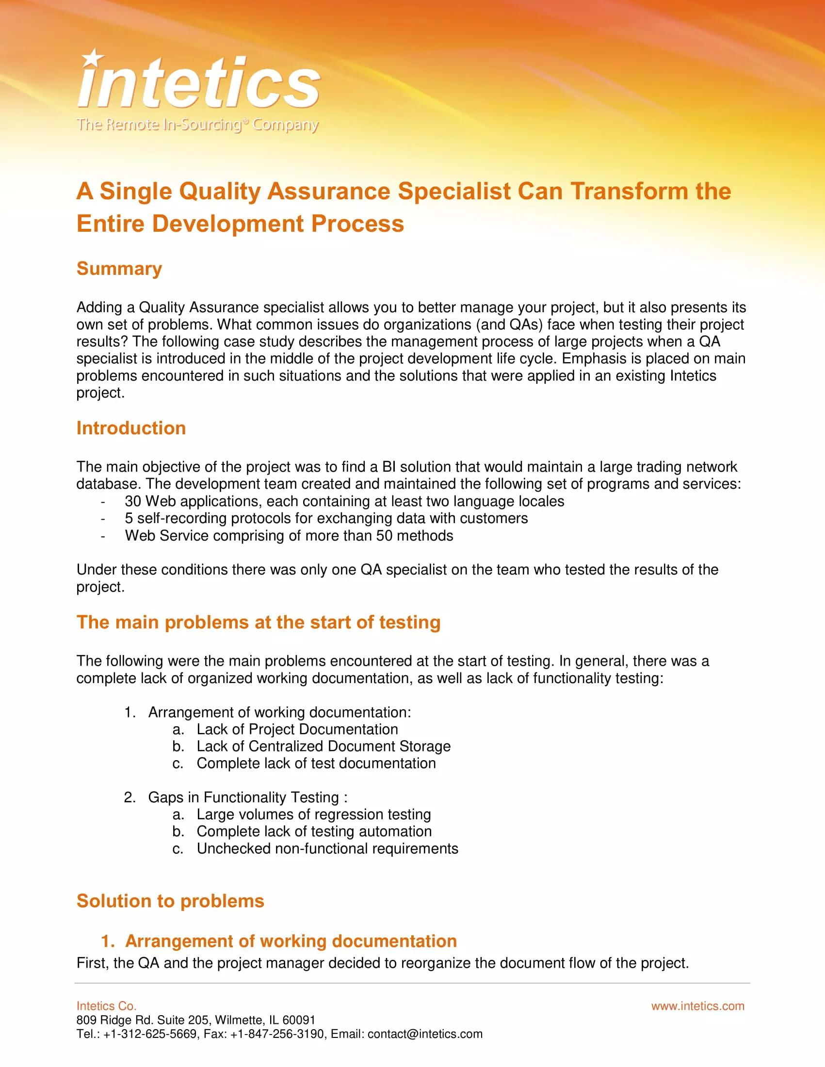 A Single Quality Assurance Specialist Can Transform the Entire Development Process White Papers and eBooks, 54 A Single Quality Assurance Specialist Can Transform the Entire Development Process White Papers and eBooks, 54 - intetics.com